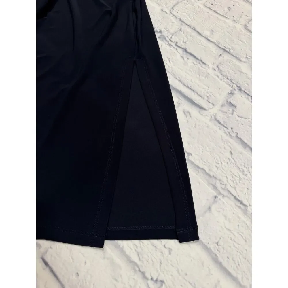 Tommy Hilfiger Navy Dress Plunging Neckline comfy long sleeveless Sz 10 A544 - Picture 5 of 7